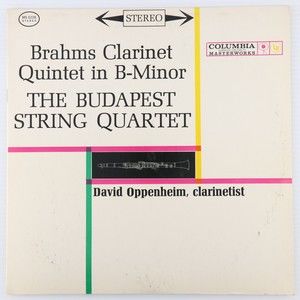 Brahms David Oppenheim Clarinet Quintet In B-Minor Budapest String 12" LP Record